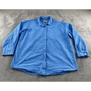 Universal Thread Mens Blue White Striped Button Down Shirt Oversized L.  Floral